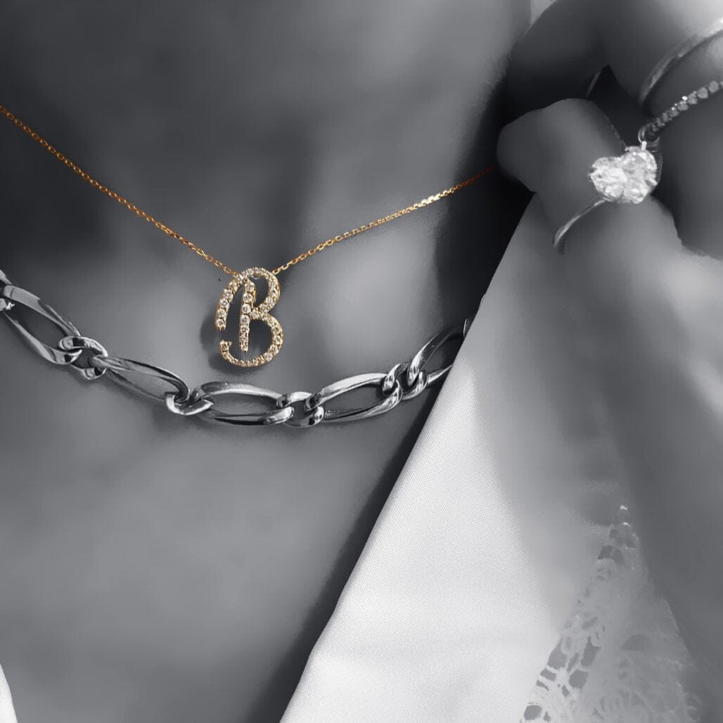 Diamond Initial Necklace LULU KACHOO