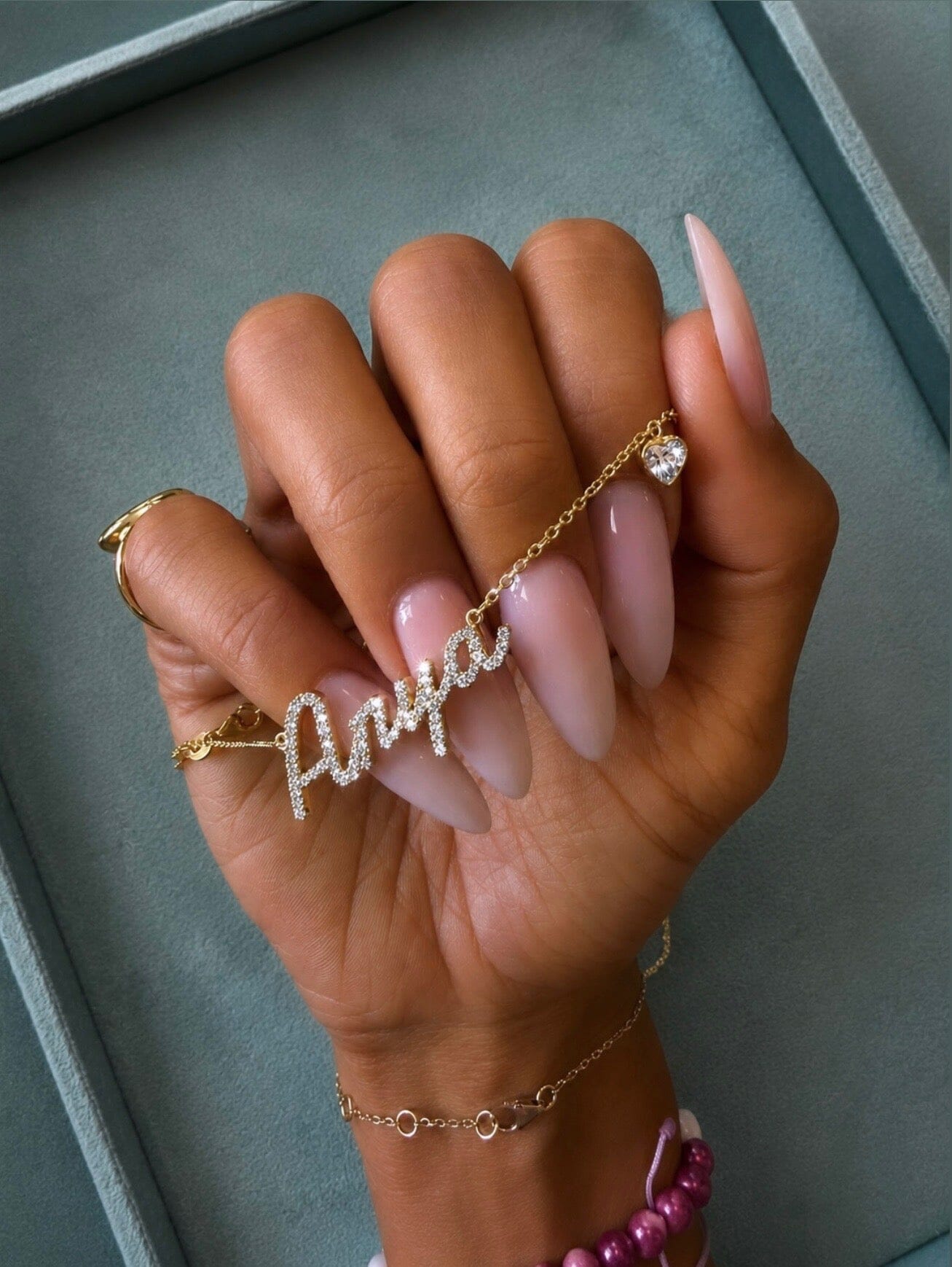 Diamond Name Heart Anklet Lulu Kachoo