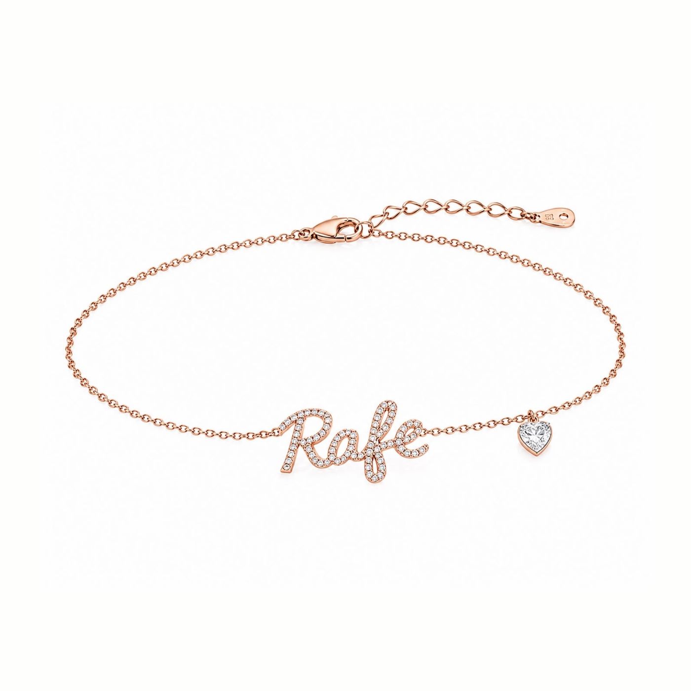 Diamond Name Heart Anklet Lulu Kachoo