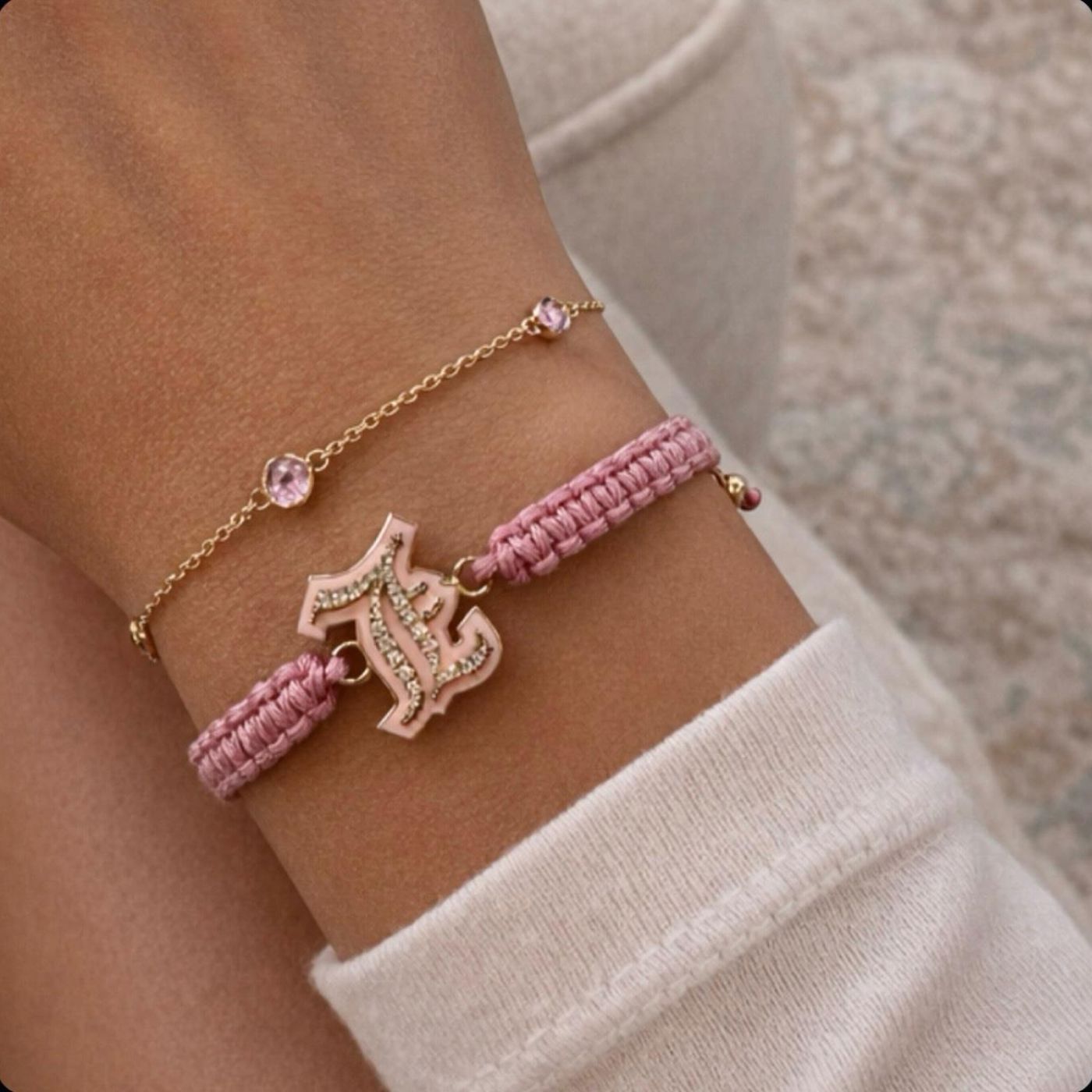 Enamel Diamond Initial Bracelet LULU KACHOO