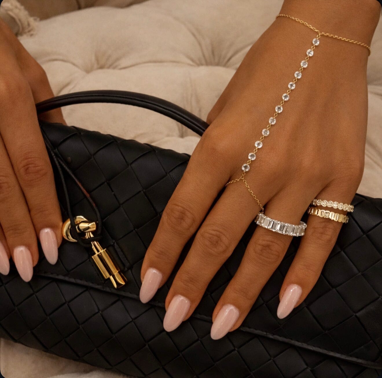 Floating Diamond Hand Chain LULU KACHOO