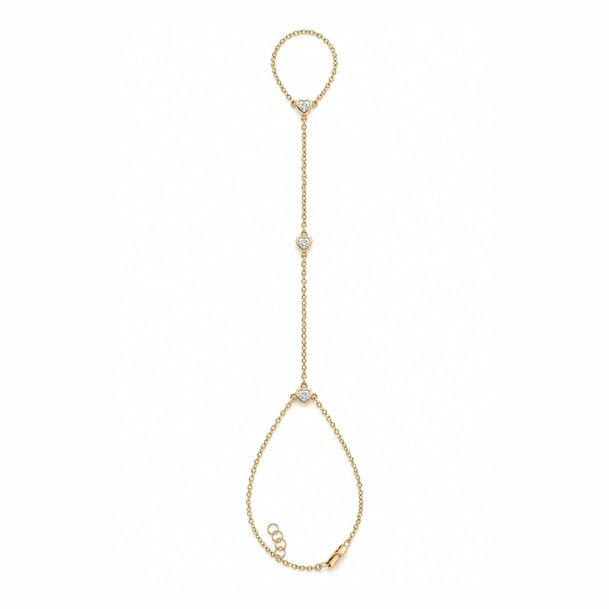 Floating Diamond Heart Hand Chain LULU KACHOO