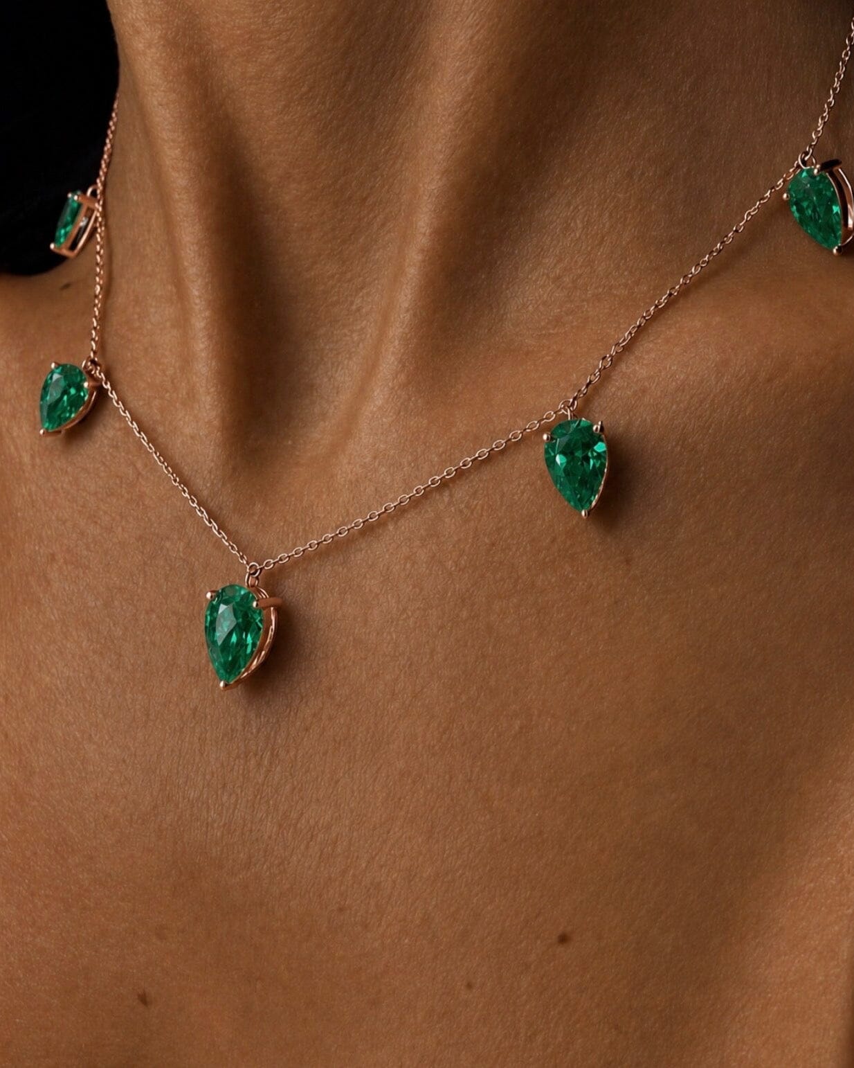 Floating Emerald Necklace Necklace Lulu Kachoo