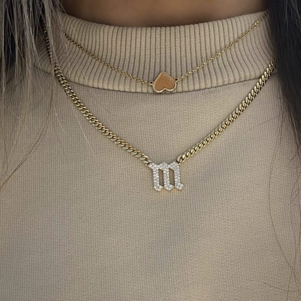 Gothic Initial Cuban Chain LULU KACHOO