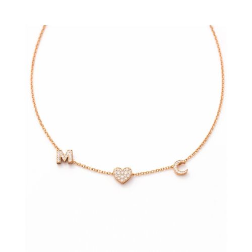 Heart Initial Necklace LULU KACHOO