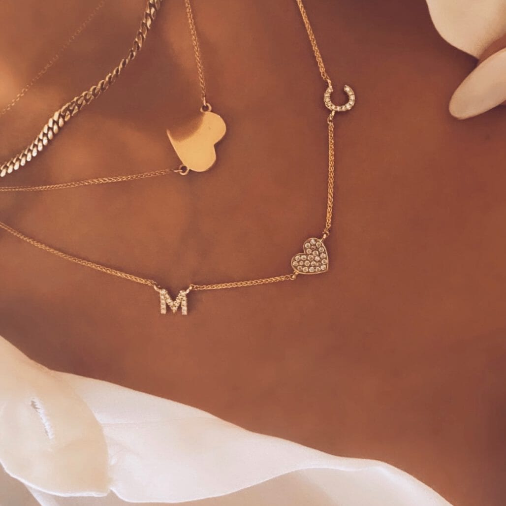 Heart Initial Necklace LULU KACHOO