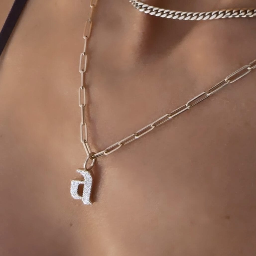 Large Gothic Initial Necklace LULU KACHOO