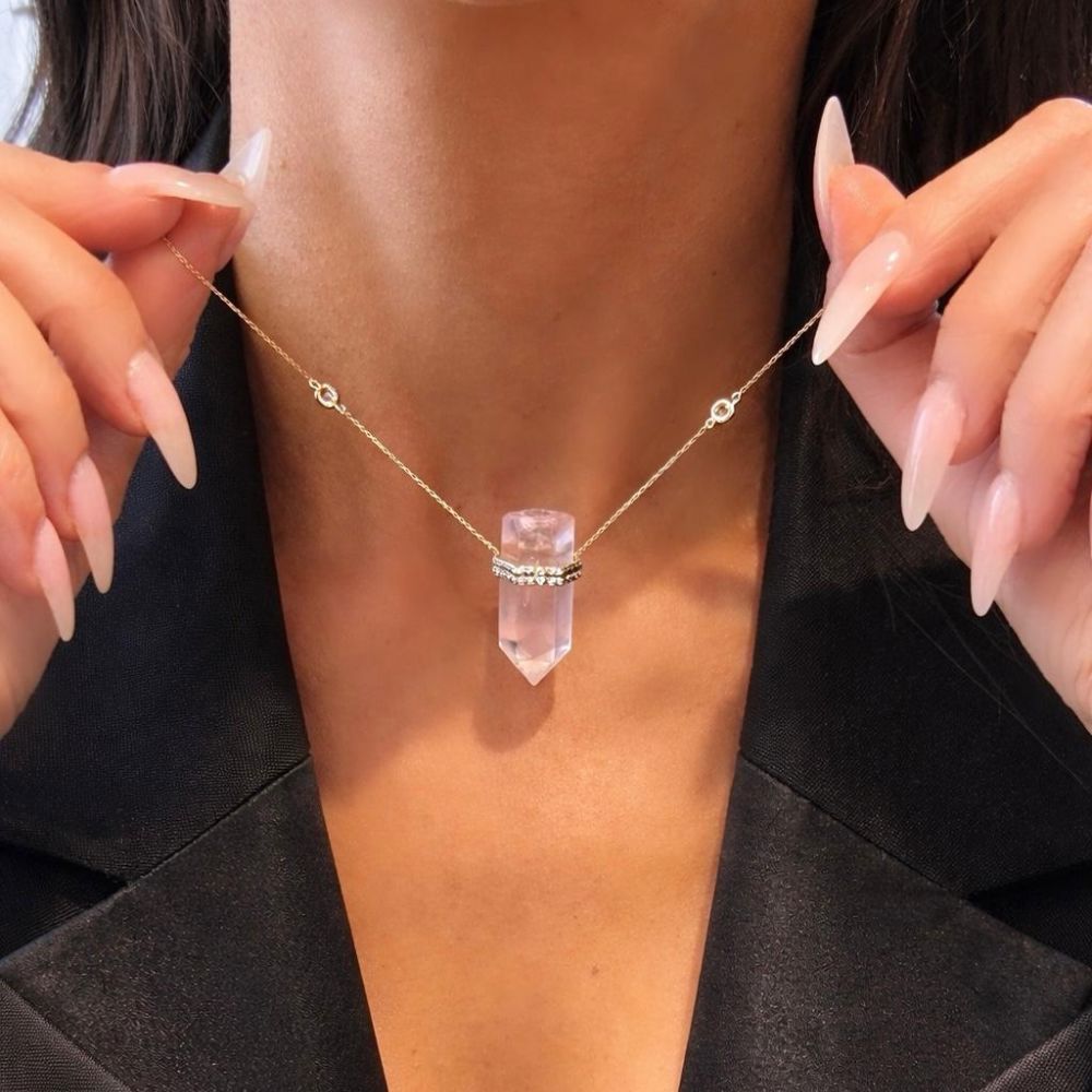 Rose Quartz Crystal Necklace LULU KACHOO
