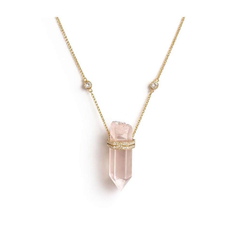 Rose Quartz Crystal Necklace LULU KACHOO