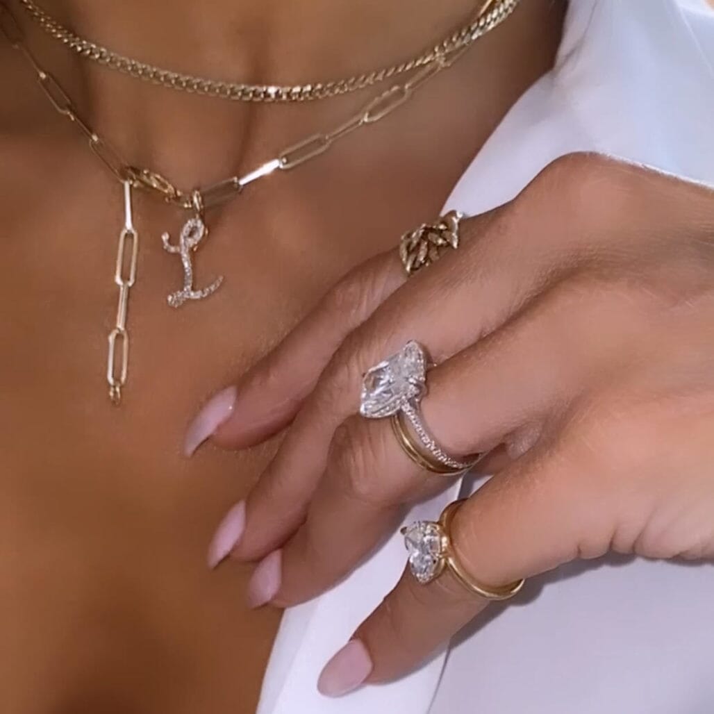 Script Initial Paperclip Necklace LULU KACHOO