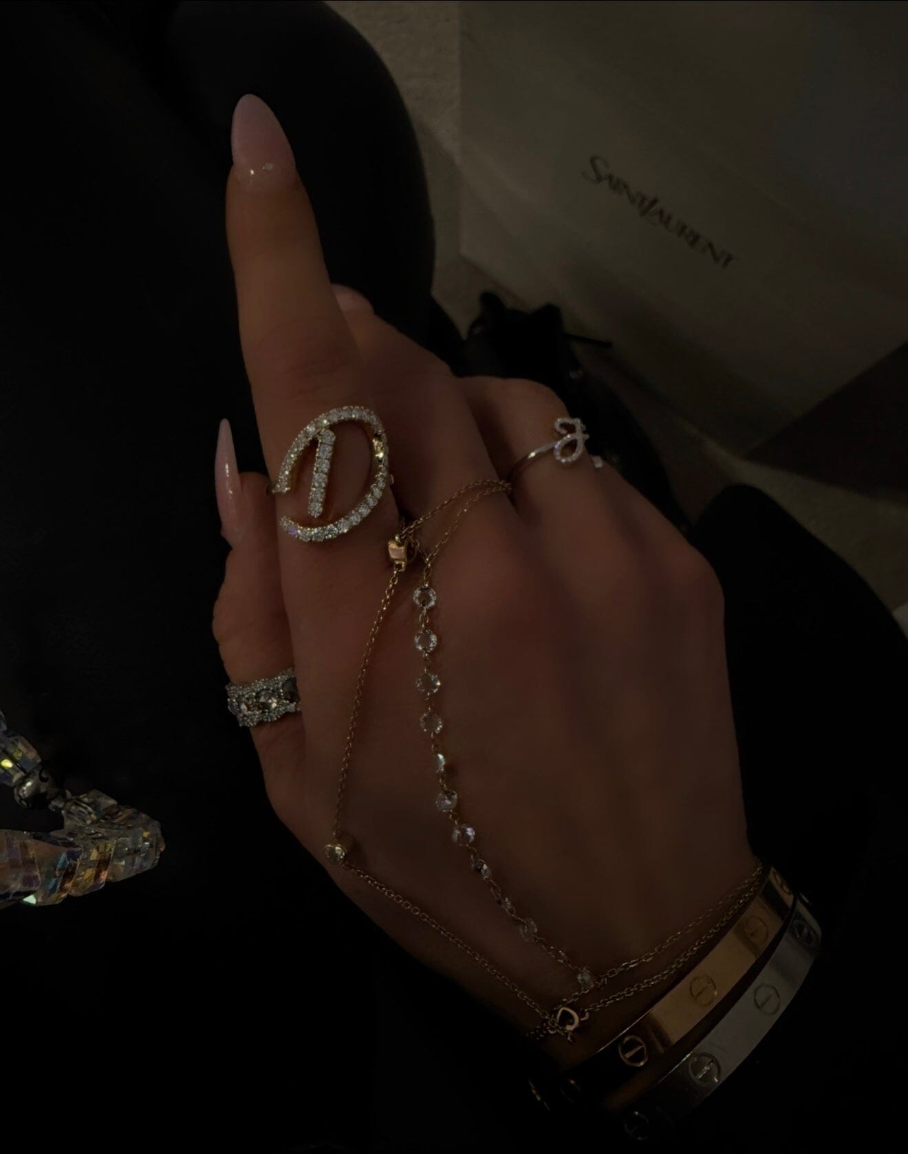 Statement Diamond Initial Ring LULU KACHOO