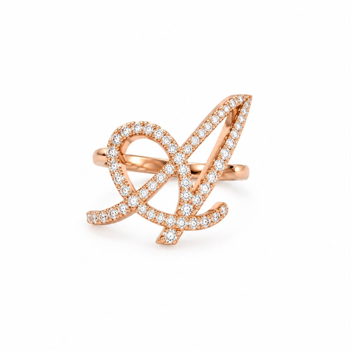 Statement Diamond Initial Ring LULU KACHOO