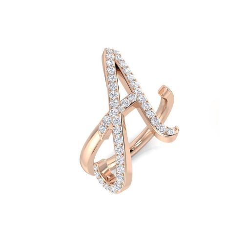Statement Diamond Initial Ring LULU KACHOO