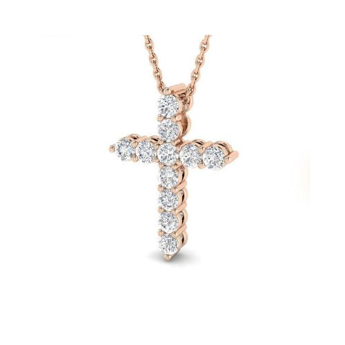 3 Claw Diamond Cross Necklace LULU KACHOO 