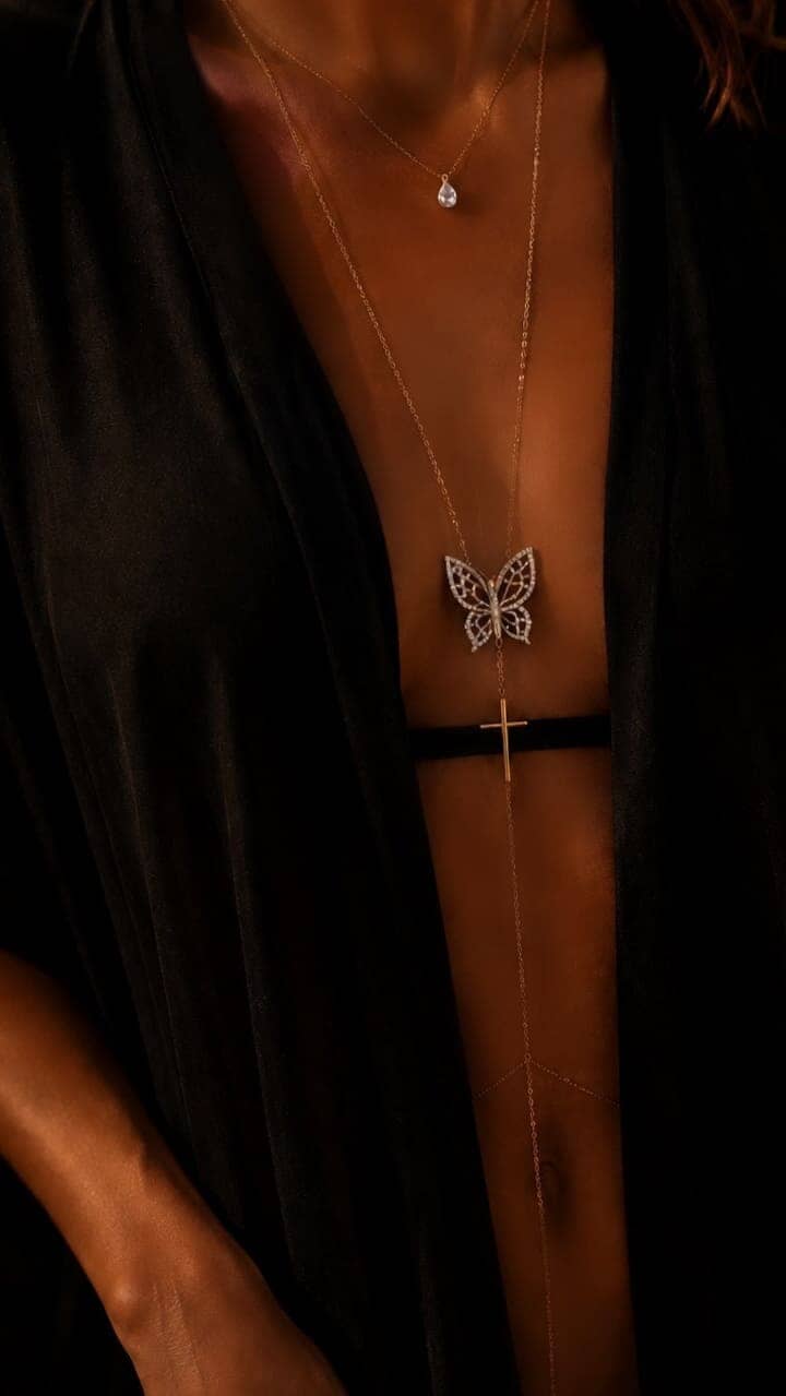 Diamond Butterfly Body Chain Body Chain Lulu Kachoo 