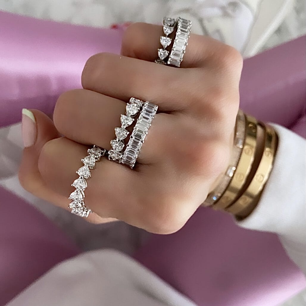 Diamond Heart Eternity Ring LULU KACHOO 