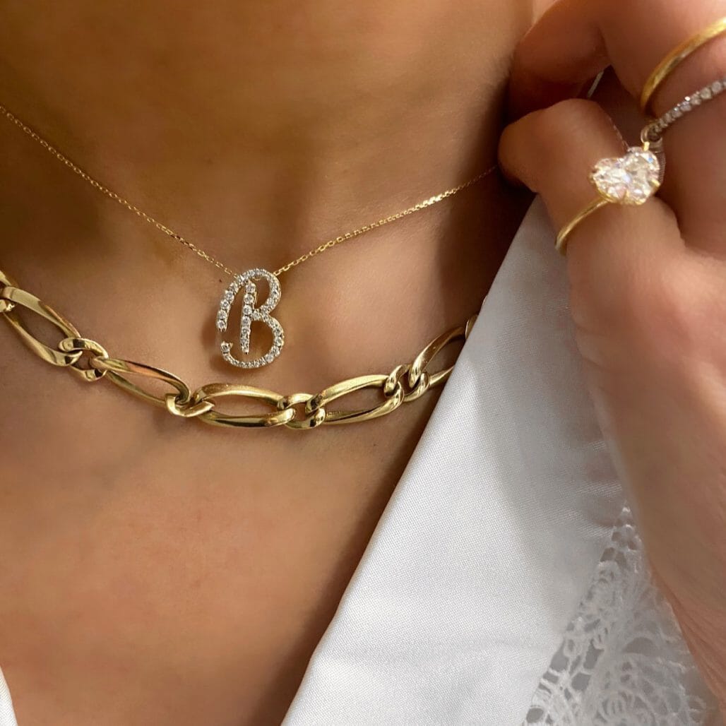 Diamond Initial Necklace LULU KACHOO 