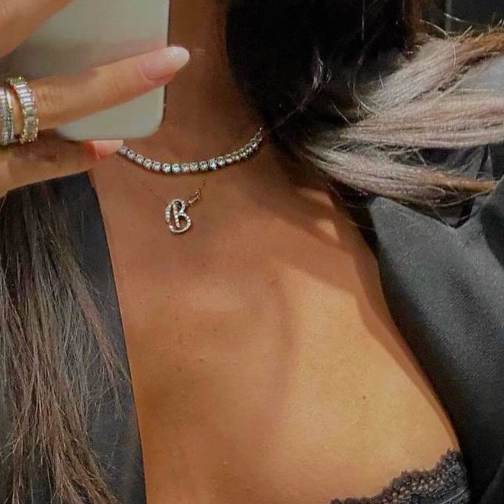 Diamond Initial Necklace LULU KACHOO 