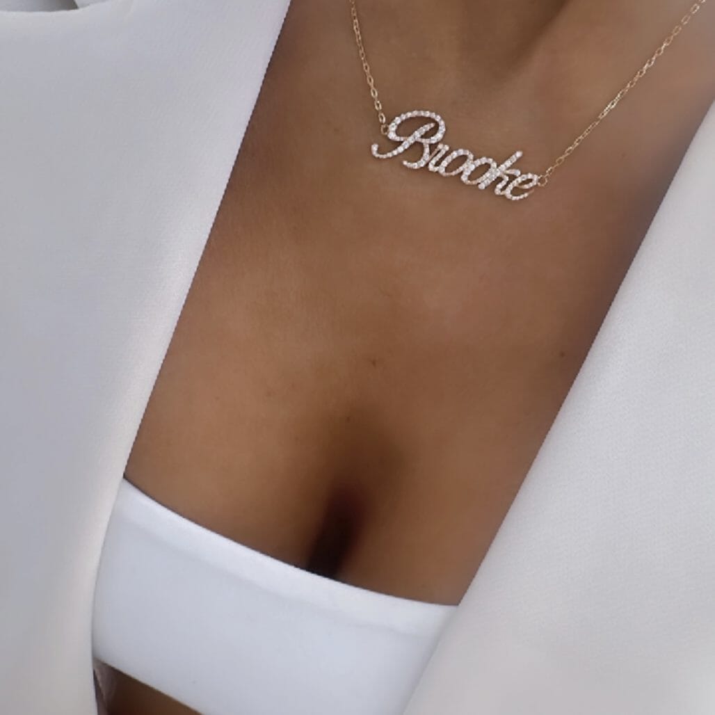 Diamond Name Necklace LULU KACHOO 