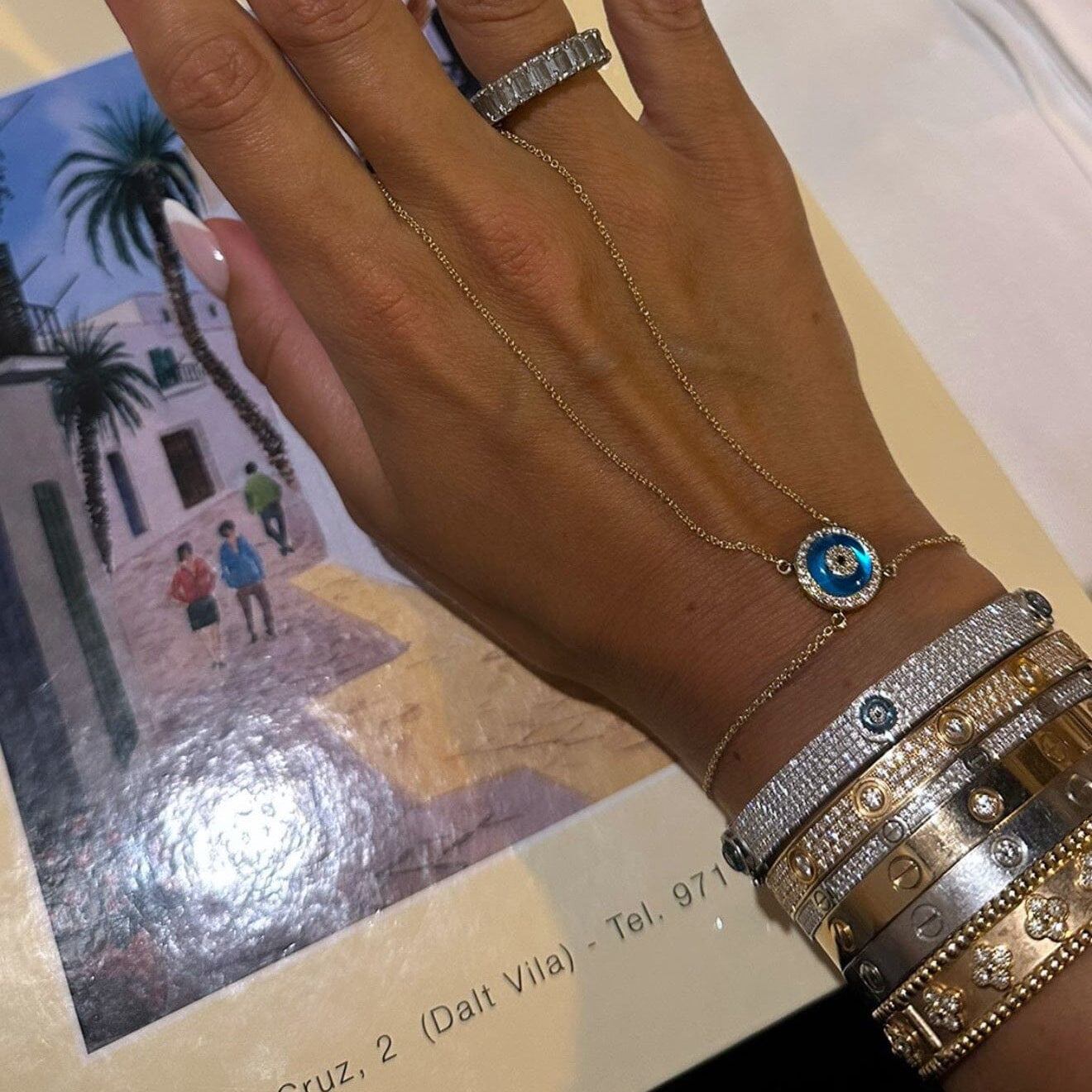 Evil Eye Hand Chain LULU KACHOO 