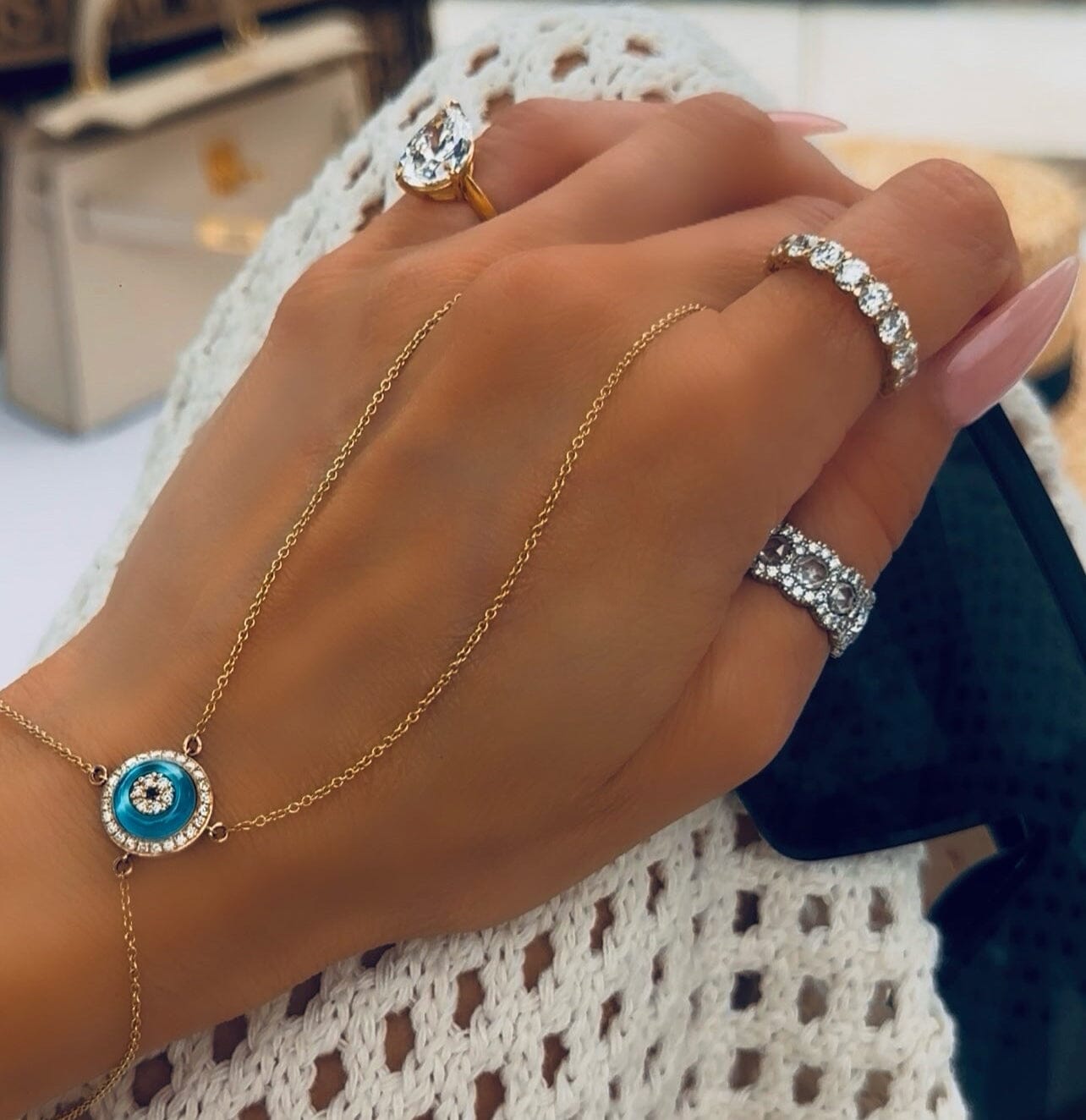 Evil Eye Hand Chain LULU KACHOO 
