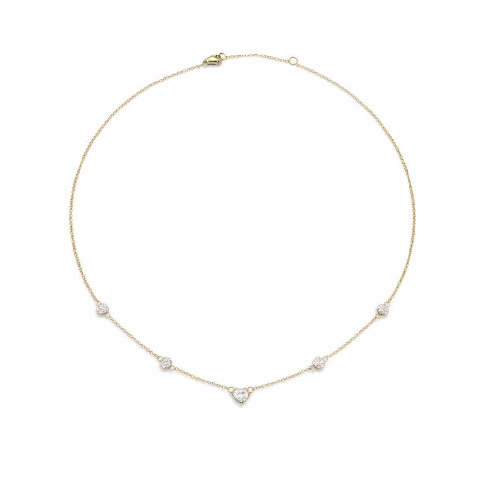 Five Diamond Heart Choker Necklace LULU KACHOO 