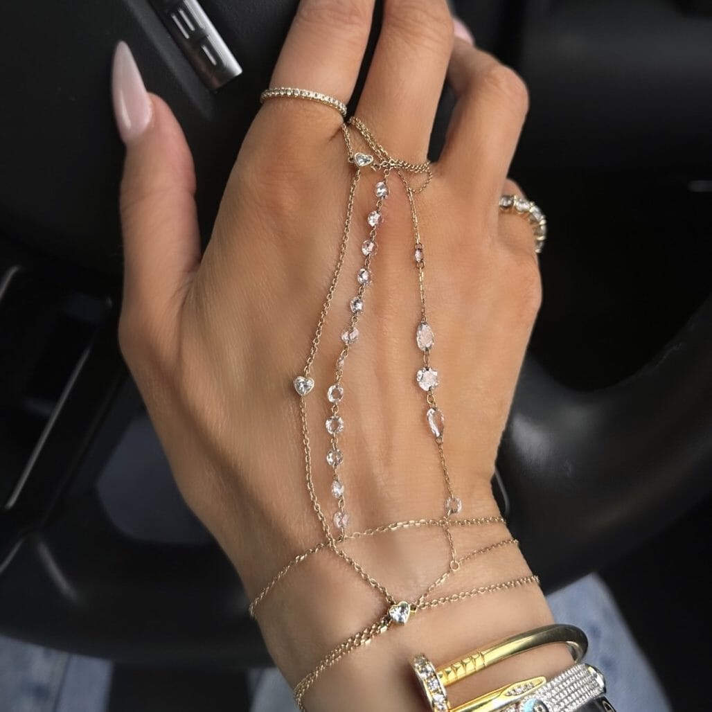 Floating Diamond Hand Chain LULU KACHOO 