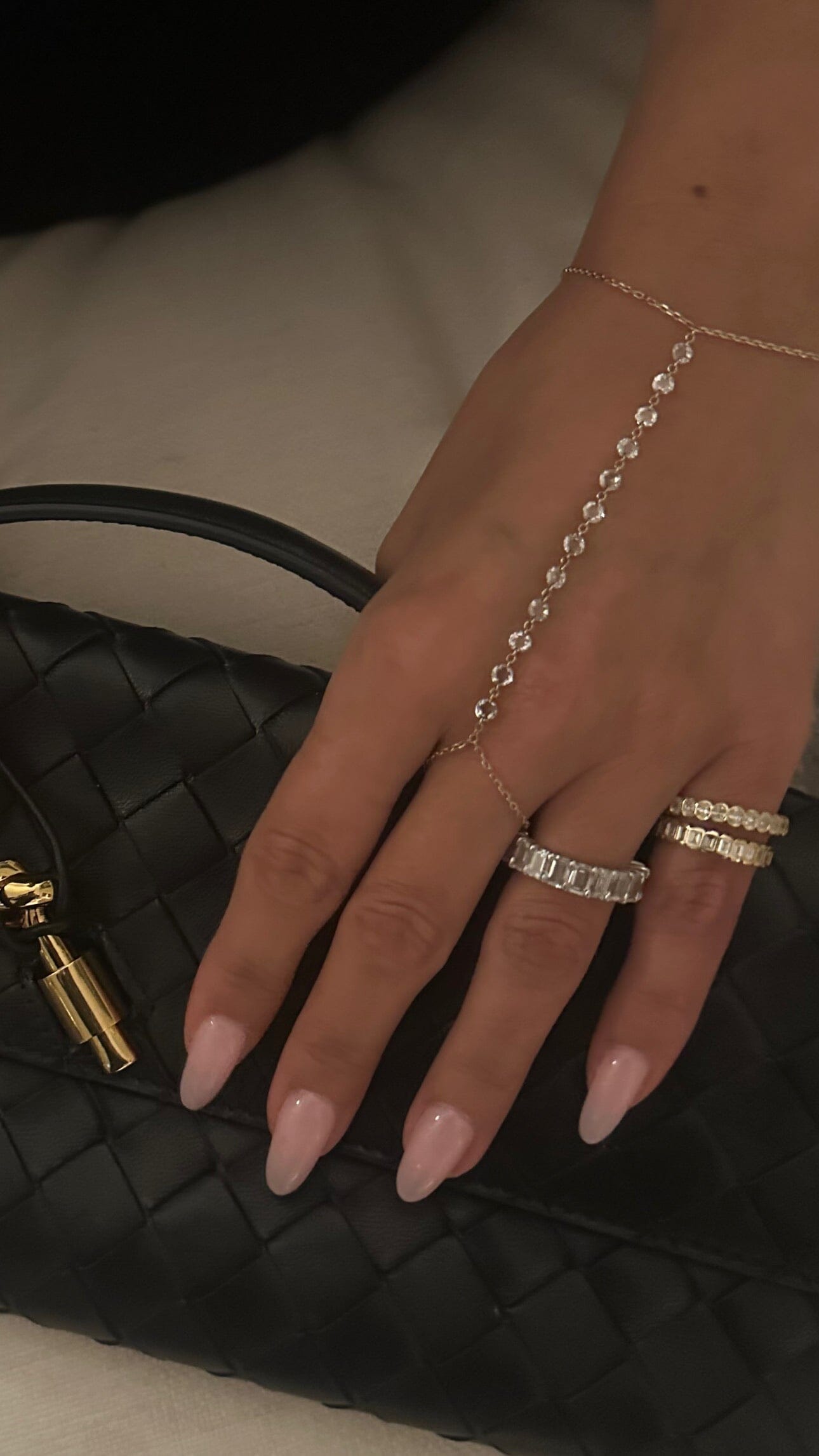 Floating Diamond Hand Chain LULU KACHOO 