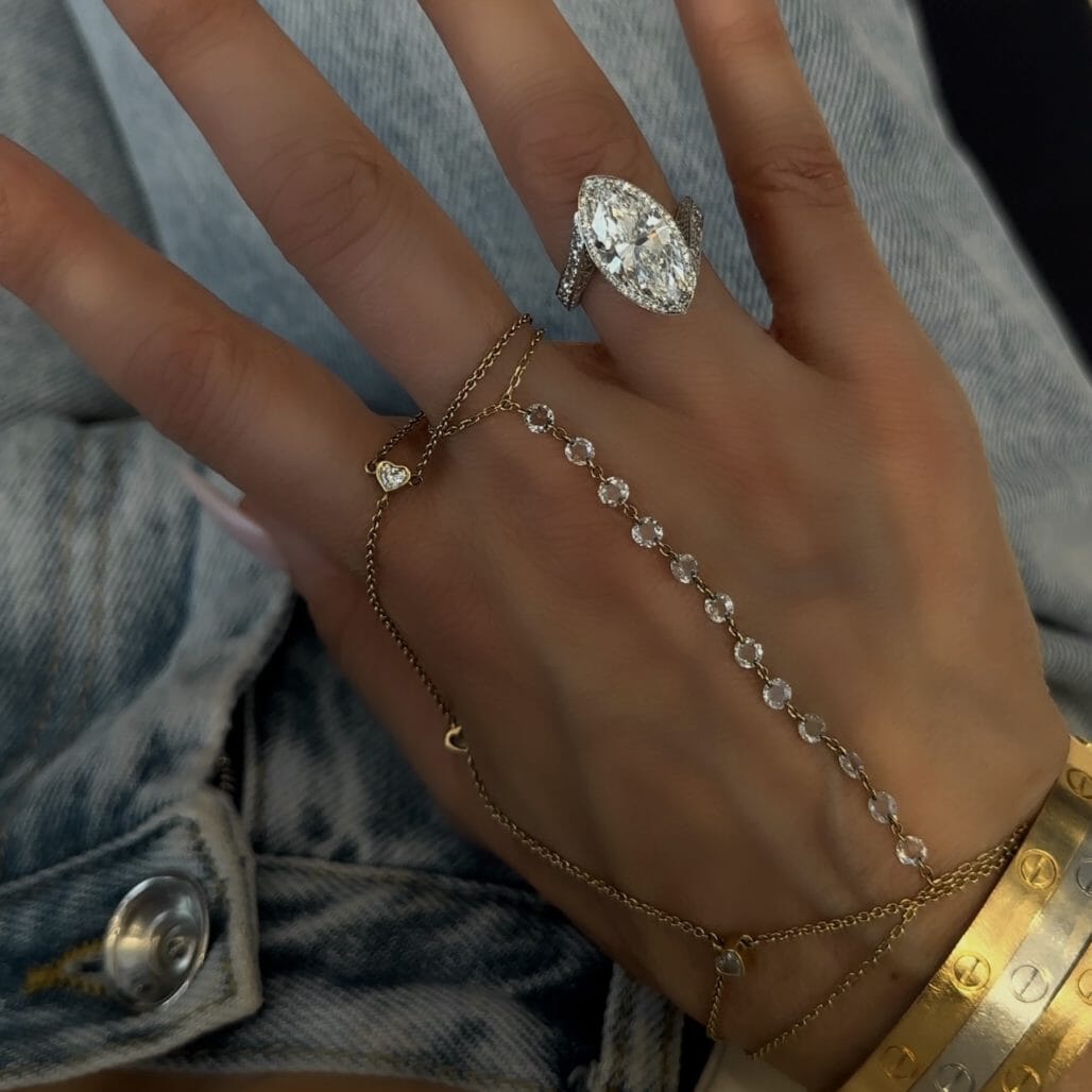 Floating Diamond Hand Chain LULU KACHOO 