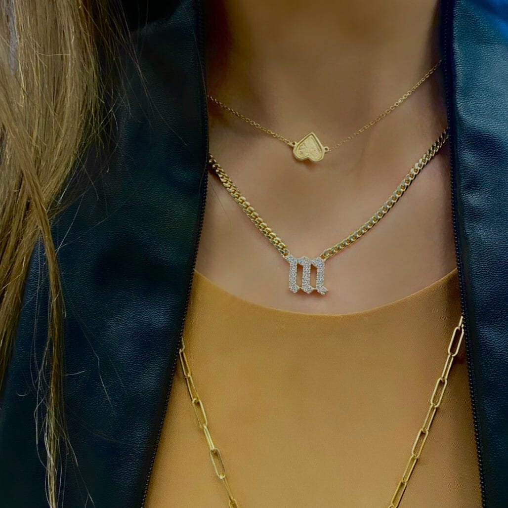 Gothic Initial Cuban Chain LULU KACHOO 