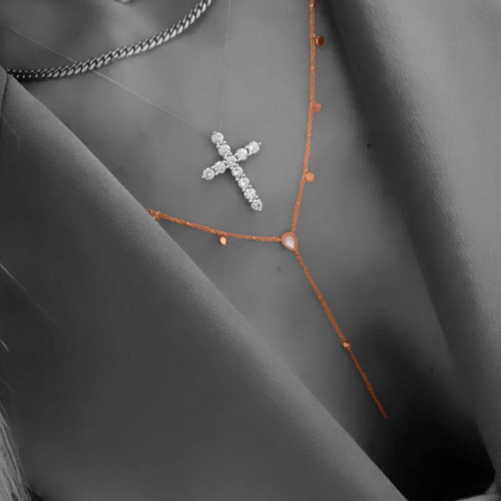 Large 3 Claw Diamond Cross Necklace LULU KACHOO 