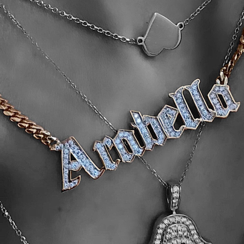 Old English Name Necklace LULU KACHOO 