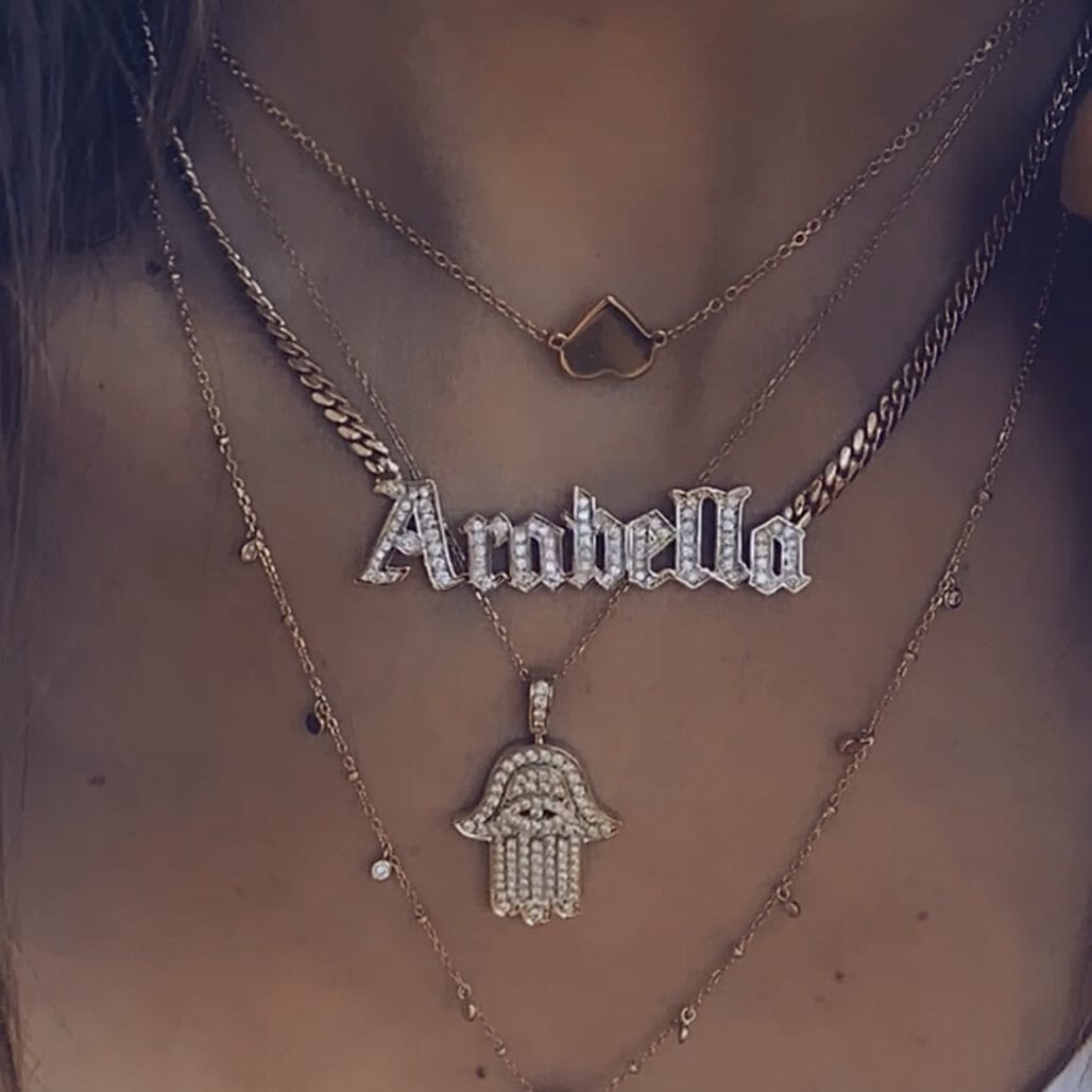 Old English Name Necklace LULU KACHOO 