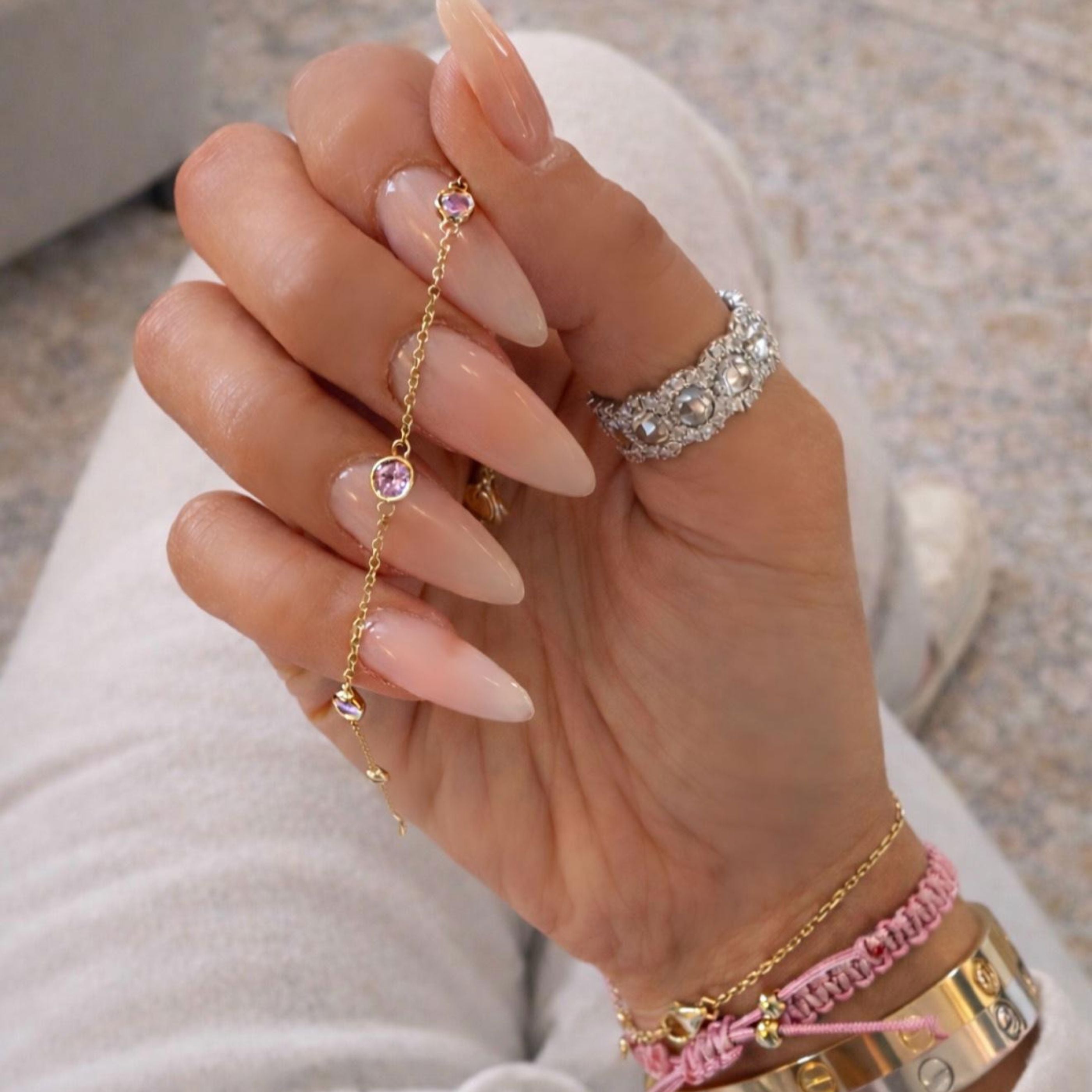 Pink Sapphire Bezel Bracelet LULU KACHOO 