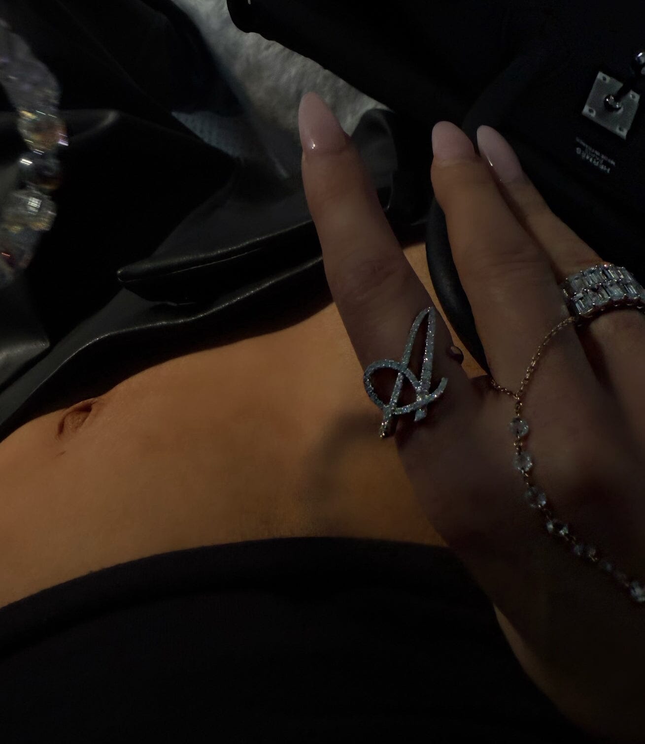 Statement Diamond Initial Ring LULU KACHOO 