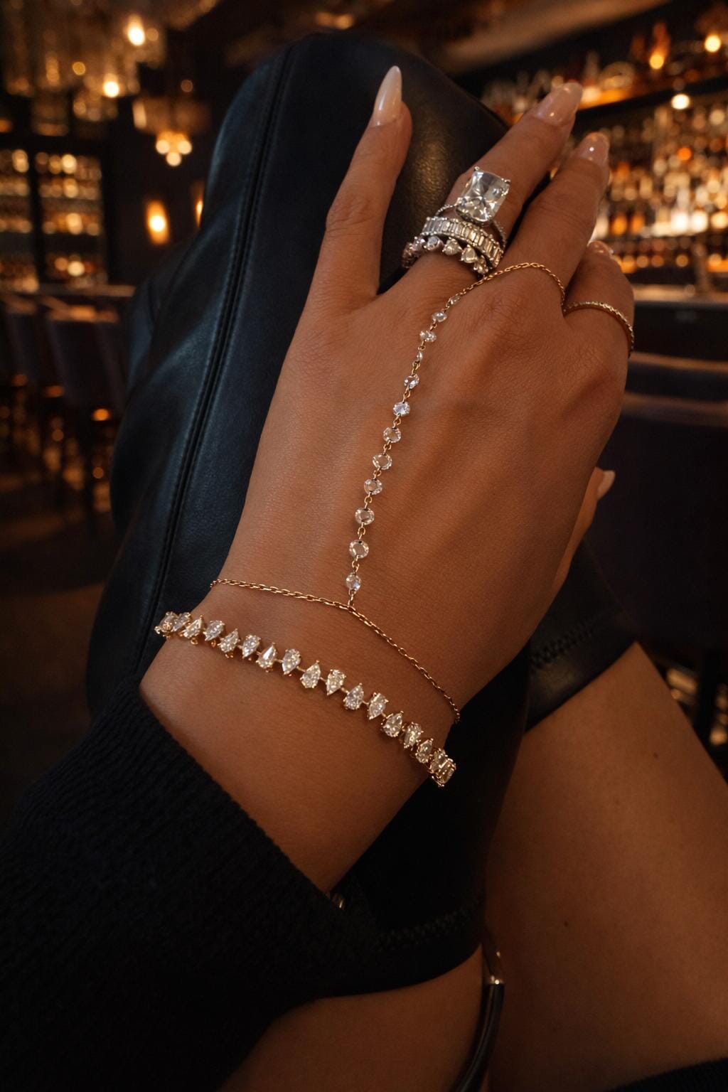 Waterdrop Pear Diamond Tennis Bracelet LULU KACHOO 