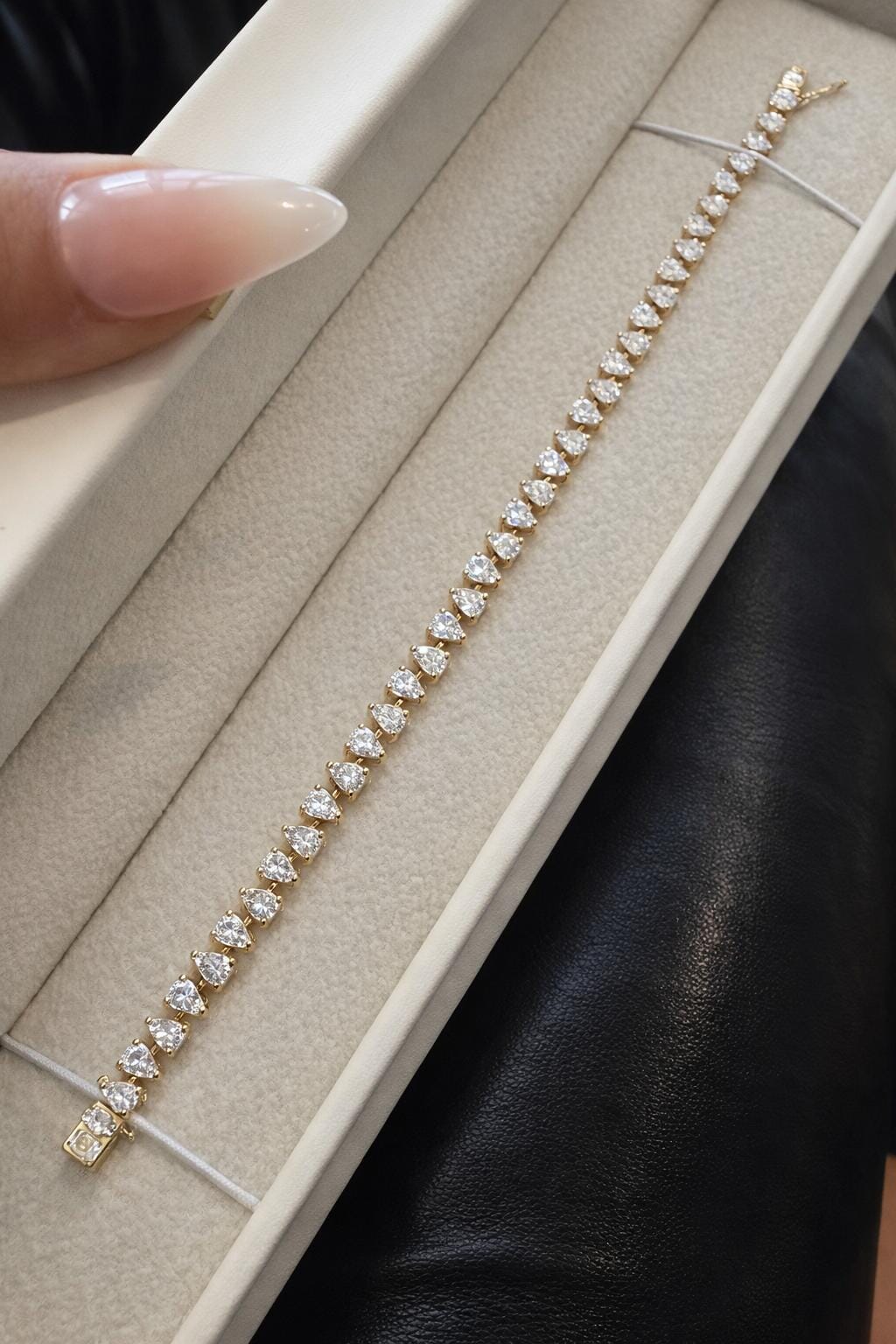 Waterdrop Pear Diamond Tennis Bracelet LULU KACHOO 