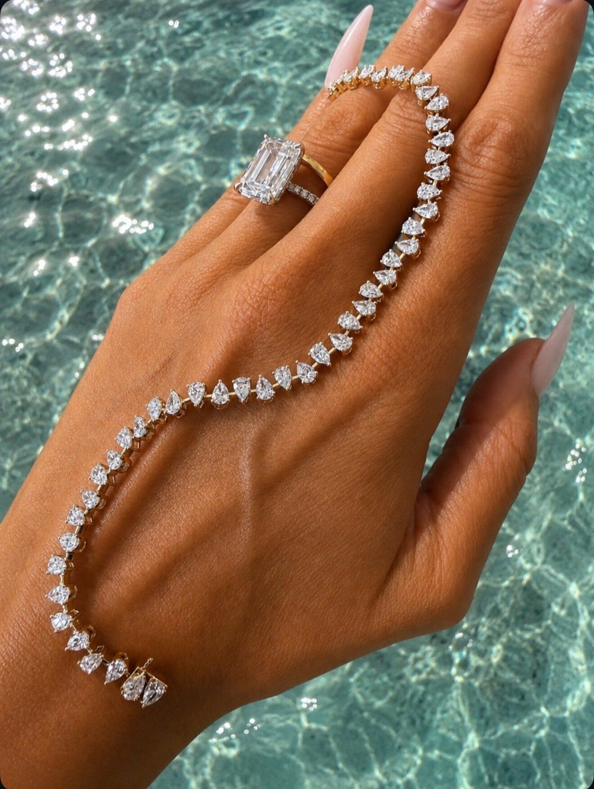 Waterdrop Pear Diamond Tennis Bracelet LULU KACHOO 